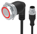 EAO 82-665G.2114 Vandal Resistant Switch, Ring Illuminated, 24V LED, 82 Series, 22 mm, SPDT, Maintained
