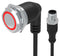 EAO 82-665G.2114 Vandal Resistant Switch, Ring Illuminated, 24V LED, 82 Series, 22 mm, SPDT, Maintained