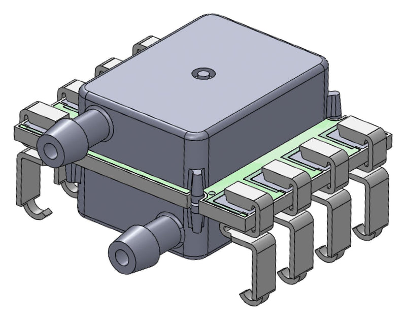 AMPHENOL ALL SENSORS ELVH-005G-HRRJ-I-NAA5 Pressure Sensor, 5 psi, Analogue, Gauge, 5 VDC, Dual Radial Barbed, 2.7 mA