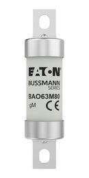 EATON BUSSMANN BAO63M80 Fuse, High Rupturing Capacity (HRC), BAO Series, 63 A, Bolted Tag, 500 V