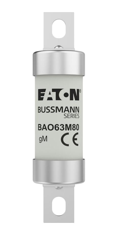 EATON BUSSMANN BAO63M80 Fuse, High Rupturing Capacity (HRC), BAO Series, 63 A, Bolted Tag, 500 V