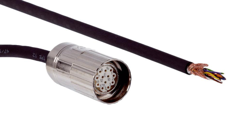 SICK DOL-2312-G03MMA1 Sensor Cable, Black, M23 Receptacle, Free End, 12 Positions, 3 m, 9.8 ft