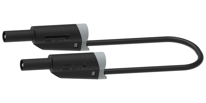 MULTICOMP PRO MP771092 Banana Test Lead, 4mm Banana Plug, Stackable, 4mm Stackable Banana Plug, 2.32 ", 59 mm, Black