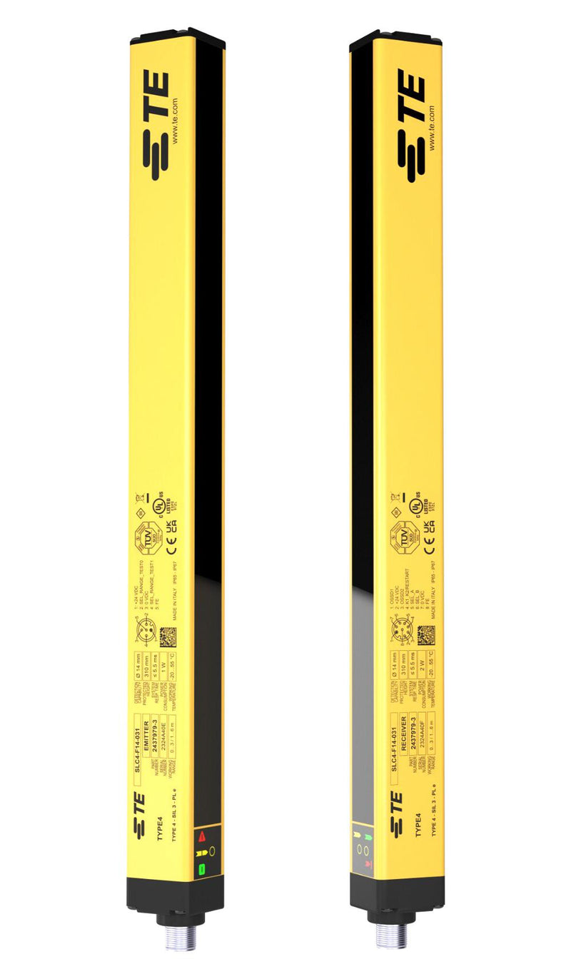 TE CONNECTIVITY SLC2-H30-091 Safety Light Curtain, 30mm Resolution, PL c, Level 2, SIL1, SIL CL1, 46, 910 mm, 12 m