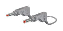 STAUBLI 66.9407-100-28 Banana Test Lead, 4mm Stackable Banana Plug, 4mm Stackable Banana Plug, 3.3 ft, 1 m, Grey, 32 A XZG425