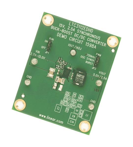 ANALOG DEVICES DC1598A Demonstration Board, LTC3112EDHD, Synchronous Buck-Boost Converter