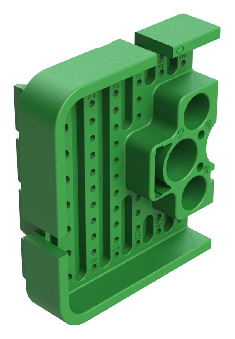 AMPHENOL SINE/TUCHEL AWB-51PCR WEDGELOCK, RIGHT, 51 POS, GREEN