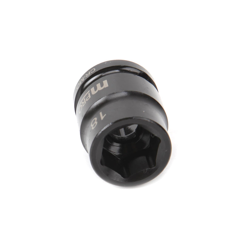 MULTICOMP PRO MP12-CRMO18 Socket, Hex, 18 mm x 38 mm, 1/2" Drive Size, Chromium Molybdenum Steel, DIN3121, Auto Repair