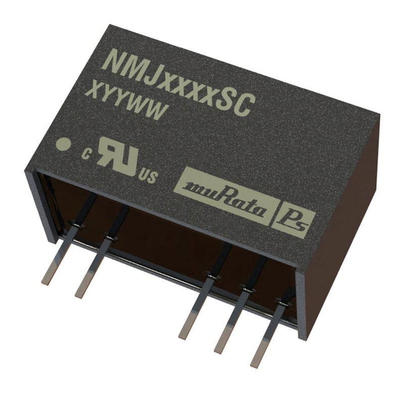 MURATA POWER SOLUTIONS NMJ1215SC Isolated Through Hole DC/DC Converter, 5.2kV Isolation, ITE, SIP, 1:1, 1 W, 2 Output, 15 V