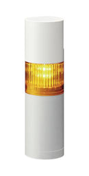 PATLITE LR5-102WEBW-Y Signal Tower, Ethernet, Continuous, Flashing, 1Tier, Amber, 85 dB, Direct Mount, 4 Tone, 24VDC, IP65