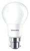 PHILIPS LIGHTING 9.29003E+11 LED Light Bulb, Frosted GLS, BC / B22 / B22d / BA22 / BA22d, White, 3000 K, Non-Dimmable, 200&deg; GTIN UPC EAN: 8719514475021