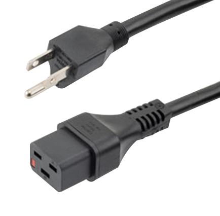 L-COM C19LN515P-15-10F PWR CORD, NEMA 5-15P-IEC C19, 10