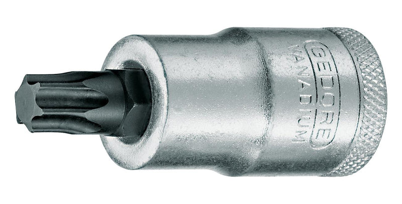 GEDORE 6158030 Screwdriver Bit Socket, Torx, 1/2" Drive, 8.83 mm AF, T50, Chrome Vanadium Steel