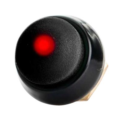 ITW SWITCHES 59-900119 Industrial Pushbutton Switch, 59 Series, 13.6 mm, SPST-NO-DM, Momentary, Round Raised, Black