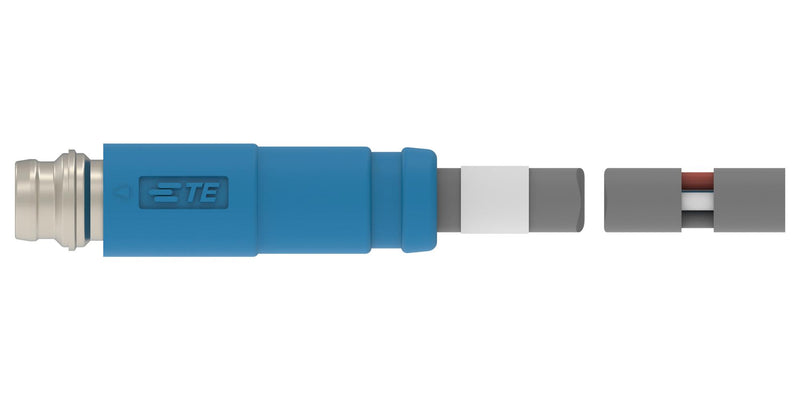 TE CONNECTIVITY T4051170405-001 Sensor Cable, B Coded, M8 Plug, Free End, 5 Positions, 500 mm, 19.7 ", T405 Series