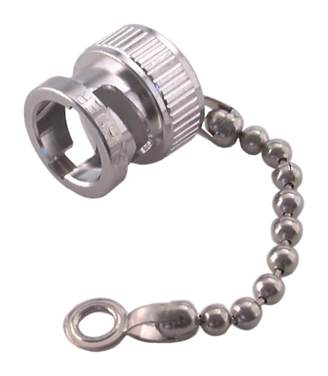 HUBER+SUHNER 64"BNC-50-0-1/133"NE Dust Cap / Cover, Shorting Cap with Chain, Huber+Suhner 50 Ohm BNC Plugs, Brass Body