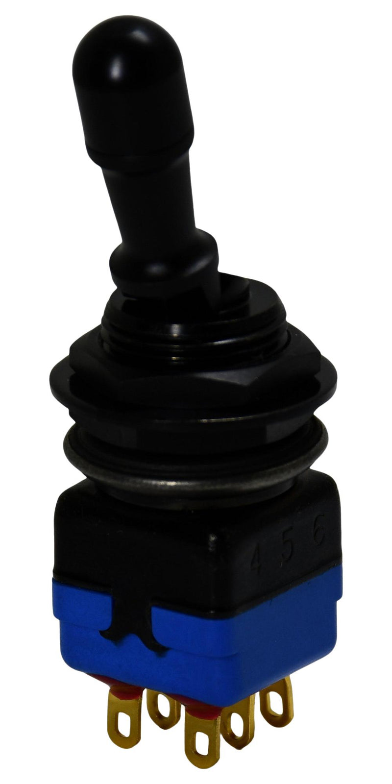 APEM 12146AD2GK-2V Toggle Switch, On-On, DPDT, Non Illuminated, 12000 Series, Panel Mount, 4 A