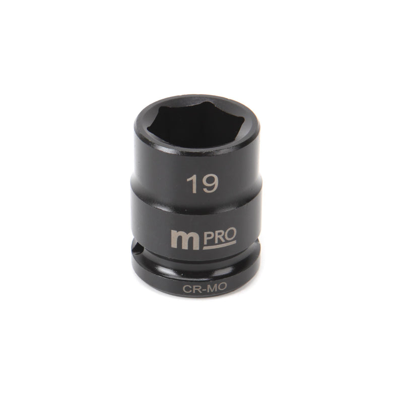 MULTICOMP PRO MP12-CRMO19 Socket, Hex, 19 mm x 38 mm, 1/2" Drive Size, Chromium Molybdenum Steel, DIN3121, Auto Repair