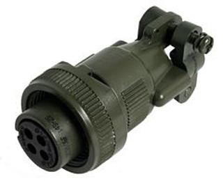 ITT CANNON MS3106F16S-4S Circular Connector, MIL-DTL-5015 Series, MS3106 Series, Straight Plug, 2 Contacts, Solder Socket