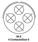AMPHENOL INDUSTRIAL ACS06F36-5PB-003 Circular Connector, ACS Series, MIL-DTL-5015 Series, Straight Plug, 4 Contacts, Solder Pin