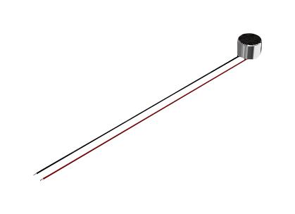 PUI AUDIO AOM-6738L-LW100-R Microphone, Omnidirectional, 50 Hz to 16 kHz, 1.5 VDC to 10 VDC, 2.2 kohm, -38 dB, 500 &micro;A