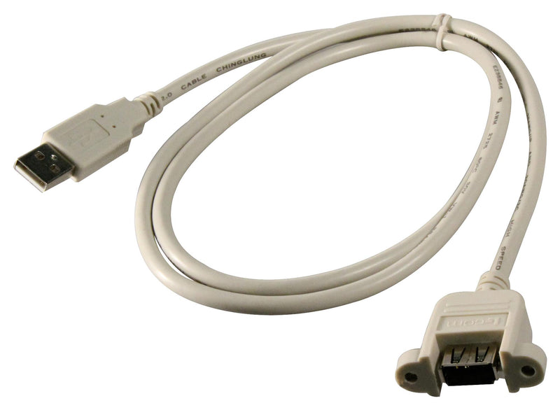 L-COM UPMAA-1M UPMAA-1M USB Cable Type A Plug to Receptacle 1 m 3.3 ft 2.0 Grey New
