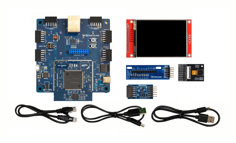 RENESAS RTK0EG0001D00001BE AI Solution Kit, R7FA6M3AH3CFC, RA Family, ARM Cortex-M4, 32bit, AIK-RA6M3 Board, OV2640 Camera