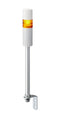 PATLITE LR5-102LEBW-Y Signal Tower, Ethernet, Continuous, Flashing, 1 Tier, Amber, 85 dB, Pole Mount, 4 Tone, 24 VDC, IP54