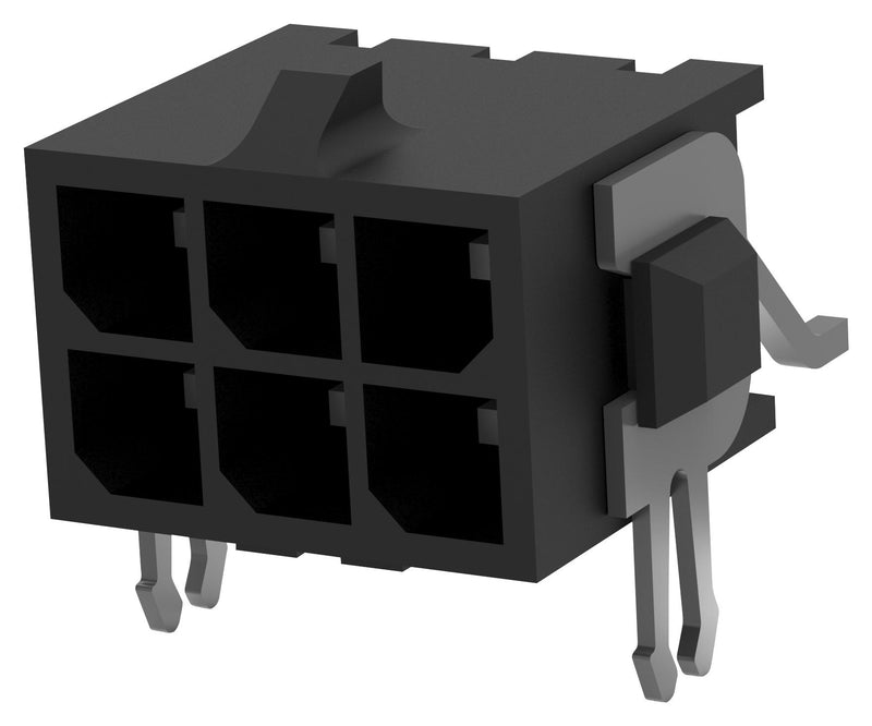 TE CONNECTIVITY 3-794624-6 Pin Header, Wire-to-Board, 3 mm, 2 Rows, 6 Contacts, Surface Mount Right Angle