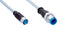 SICK YF8U13-050VA1M2A13 Sensor Cable, A Coded, Grey, M8 Receptacle, M12 Plug, 3 Positions, 5 m, 16.4 ft