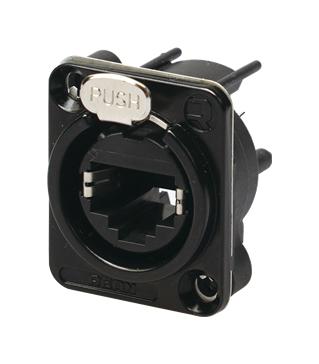 REAN RRE8F-D-001-0 Modular Connector, RJ45 Jack, 1 x 1 (Port), 8P8C, Cat5e, Panel PCB Mount