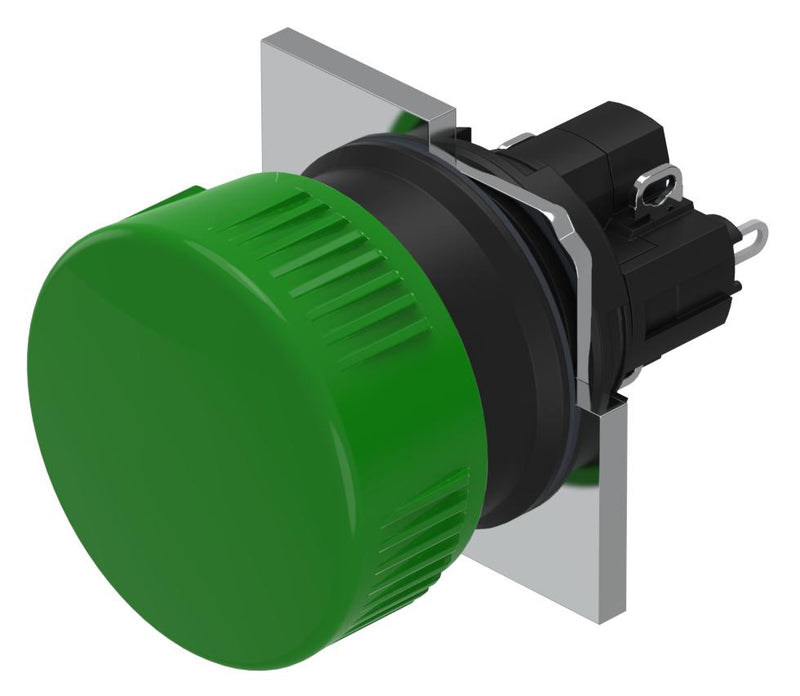 EAO 51-156.0255 Pushbutton Switch, 51, 16.2 mm, SPST-NO, SPST-NC, Momentary, Mushroom, Green