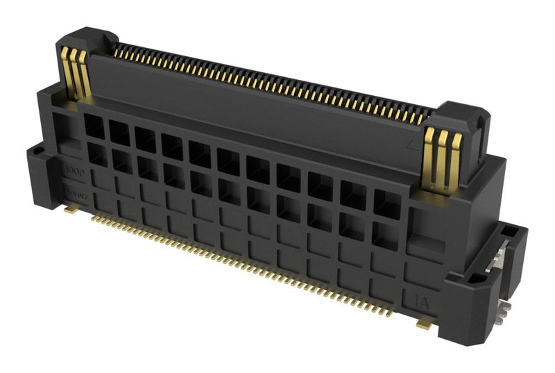 AMPHENOL COMMUNICATIONS SOLUTIONS B3261B7L1112A0E100 Mezzanine Connector, Plug, 0.5 mm, 2 Rows, 100 Contacts, Surface Mount Straight, Copper Alloy