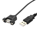 STEWART CONNECTOR SC-2APK030M USB Cable, Type A USB Plug to Panel Type A Receptacle, 3 m, 9.84 ft, USB 2.0, Black
