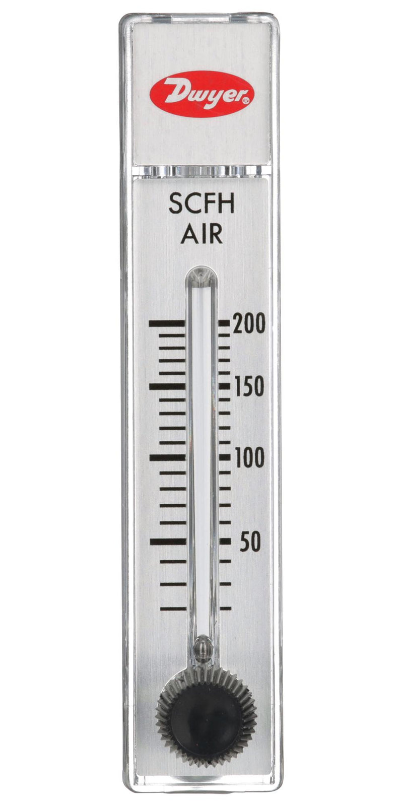 DWYER RMA-10-SSV Air Flowmeter, SS Valve, 20 to 240 SCFH, 100 psi, 4 % Accuracy, 1/8" FNPT, RATE-MASTER RMA Series