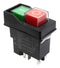 E-SWITCH KJE32221111 Industrial Pushbutton Switch, w/ Remote Trip, KJE32 Series, DPST-NO-DM, Double Headed - Square
