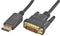 PRO SIGNAL PSG91578 Computer Cable, DisplayPort Plug, DVI-D Plug, 6.6 ft, 2 m, Black