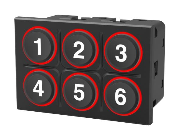 EAO K09-01.000003 Keypad, In-Cabin, Hardwired, 09 Series, 2 x 3