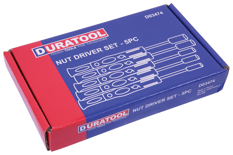 DURATOOL D03474 Driver Set, 4mm, 4.5mm, 5mm, 5.5mm & 6mm Precision Hex Nut