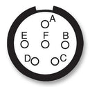 AMPHENOL SOCAPEX D38999/20FB98PN Circular Connector, MIL-DTL-38999 Series III, D38999/20 Series, Wall Mount Receptacle, 6 Contacts