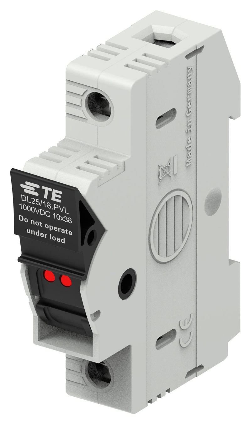 TE CONNECTIVITY 1SNF100030R0000 Fuse Holder, Modular, Photovoltaic, DIN Rail, 1 Fuse, 30 A, 1KVDC, 10mm x 38mm, Screw Clamp DL25/18.PVL