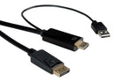 ROLINE 11.04.5993 Audio / Video Cable Assembly, HDMI Type A Plug, DisplayPort Plug, 9.8 ft, 3 m, Black