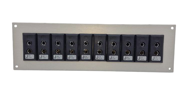 LABFACILITY IS-J-FF + FSP-10 Thermocouple Connector, 66 x 221mm Panel, Standard, J, Socket, 10Way, Black, IEC, Fascia Mount
