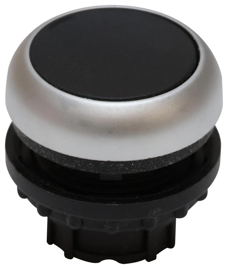 EATON MOELLER M22-DR-S Pushbutton, RMQ-Titan M22 Series, Flush, Black, Maintained, Silver Bezel