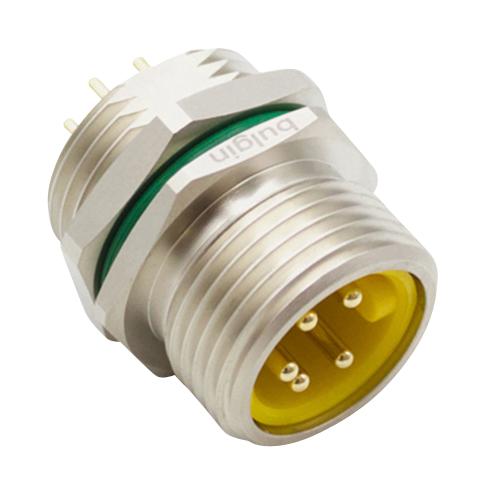 BULGIN LIMITED PXMBNI78FPM05APC78 Sensor Connector, Buccaneer Series, 7/8", Male, 5 Positions, PCB Pin, Straight Panel Mount