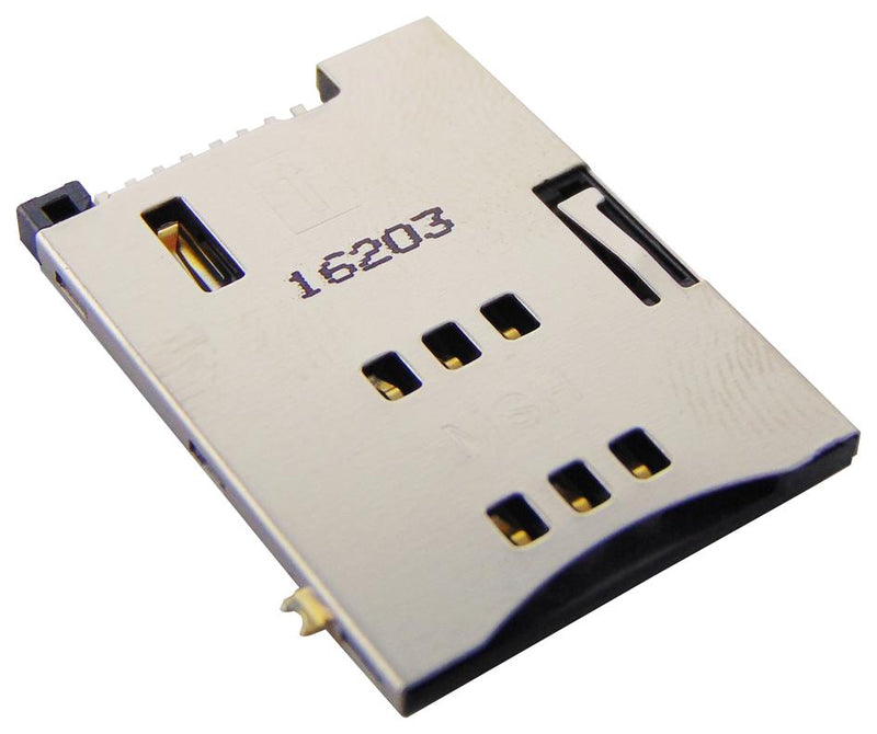 MOLEX 47553-2001 Memory Card Connector, Mini SIM, Push-Push, 6 Contacts, Copper Alloy, Gold Plated Contacts, 47553