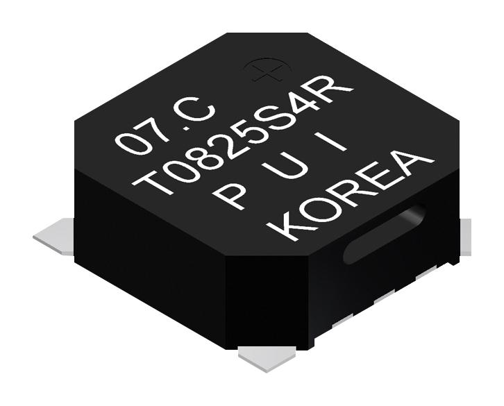PUI AUDIO SMT-0825-S-4-R Transducer, Buzzer, 2.5 kHz, 90 mA, 2.5 V to 4.5 V, 85 dBA, Surface Mount