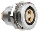 Lemo EGG.2B.302.CLL EGG.2B.302.CLL Circular Connector 2B Series Panel Mount Receptacle 2 Contacts Solder Socket Push-Pull