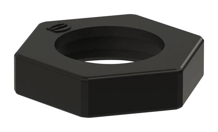 HARTING 19590202102 Connector Accessory, Thermoplastic, Black, Fixing Nut, Harting ICC Series Circular Connectors