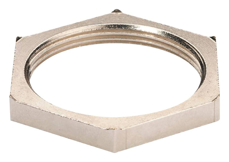 WISKA 10063212 Locknut, M20 x 1.5, Brass, Nickel, 4.7 mm, EMMU-EMV Series